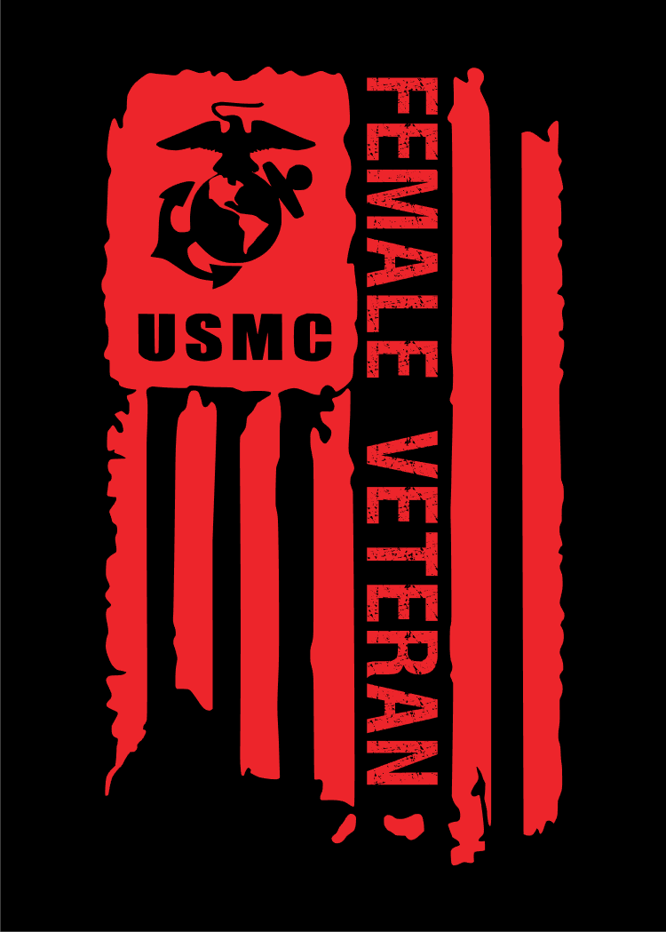 Female Veteran Decal - USMC